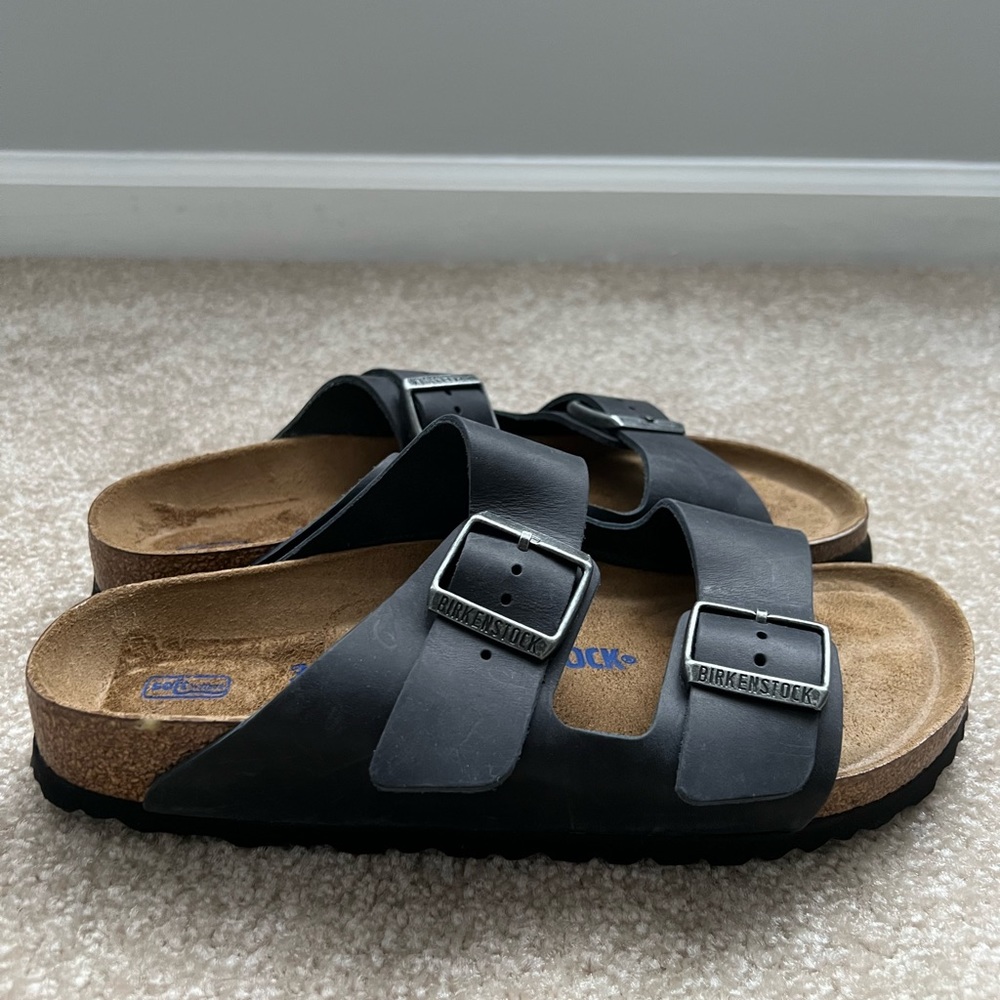Arizona Birkenstock’s Soft Footbed in Black Oiled Leather Size 39 - Women’s 8 - Picture 4 of 9